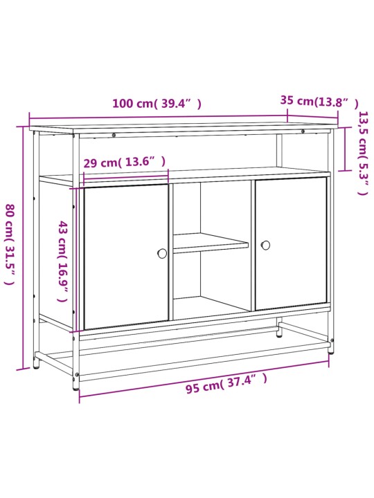 Senkki Sonoma tammi 100x35x80 cm tekninen puu