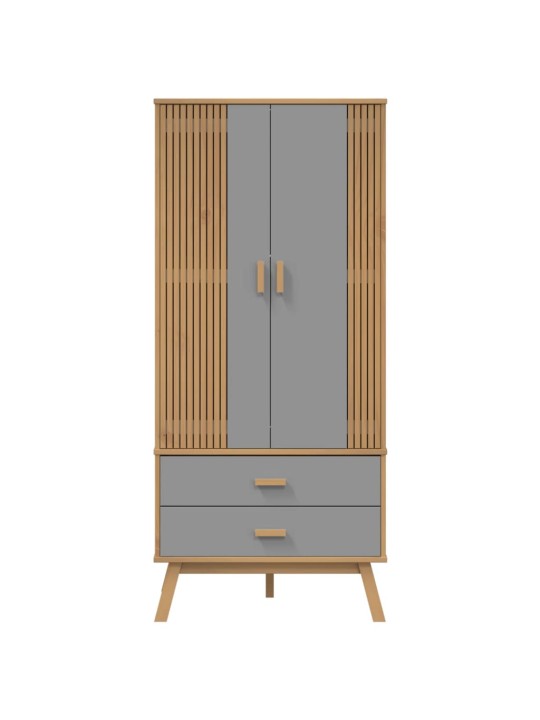 Vaatekaappi olden harmaa ja ruskea 76,5x53x172 cm täysi mänty