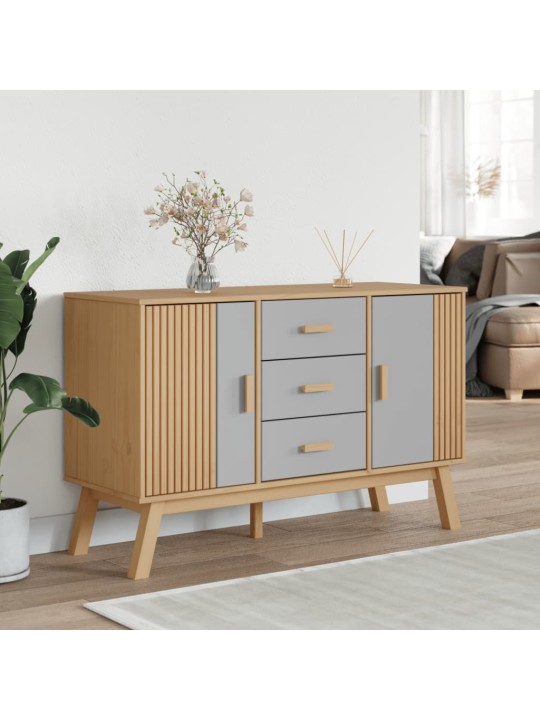 Senkki olden harmaa ja ruskea 114x43x73,5 cm täysi mänty