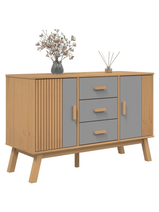 Senkki olden harmaa ja ruskea 114x43x73,5 cm täysi mänty