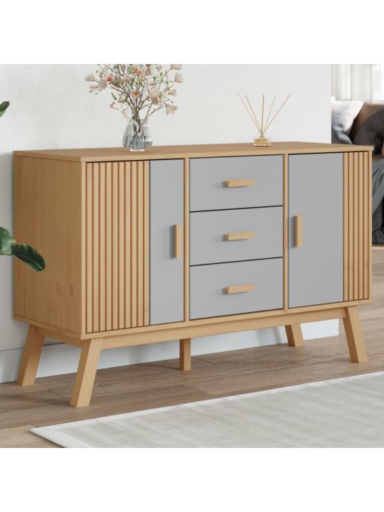Senkki olden harmaa ja ruskea 114x43x73,5 cm täysi mänty