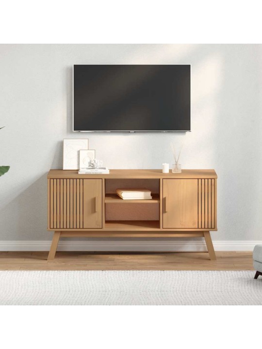 Tv-taso olden ruskea 114x43x57 cm täysi mänty