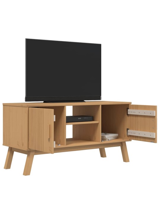 Tv-taso olden ruskea 114x43x57 cm täysi mänty