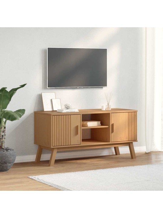Tv-taso olden ruskea 114x43x57 cm täysi mänty