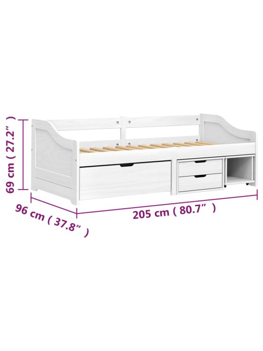 Sohvasänky 3 laatikolla IRUN 90x200 cm täysi mänty