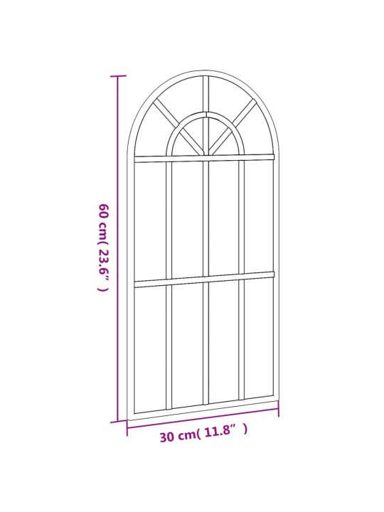 Seinäpeili musta 30x60 cm kaari rauta