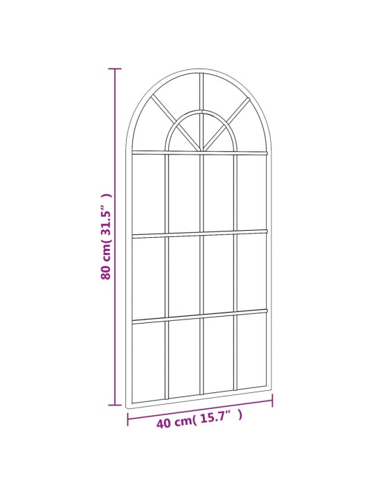 Seinäpeili musta 40x80 cm kaari rauta