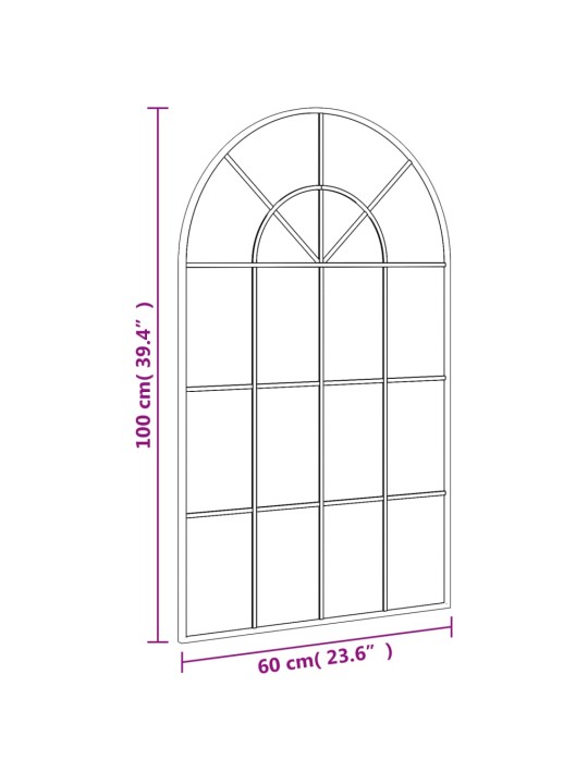 Seinäpeili musta 60x100 cm kaari rauta
