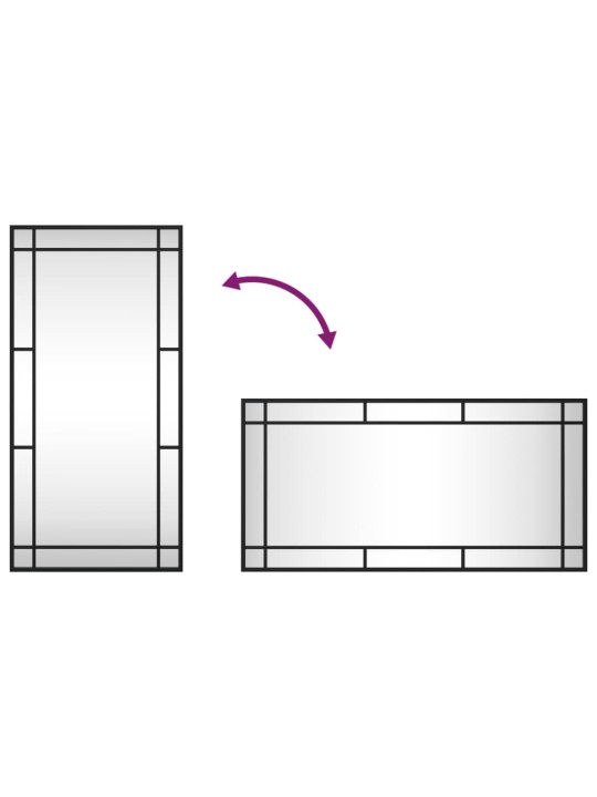 Seinäpeili musta 40x80 cm suorakulmio rauta