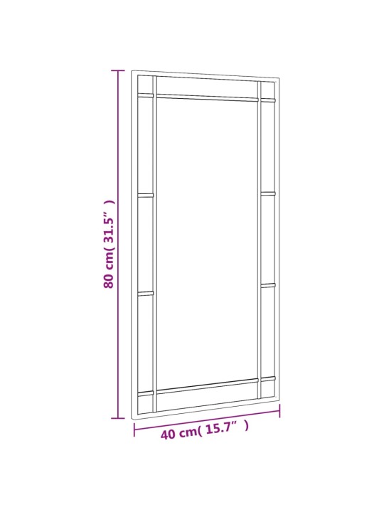 Seinäpeili musta 40x80 cm suorakulmio rauta