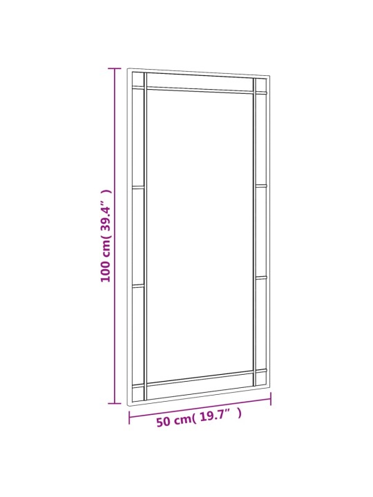 Seinäpeili musta 50x100 cm suorakulmio rauta