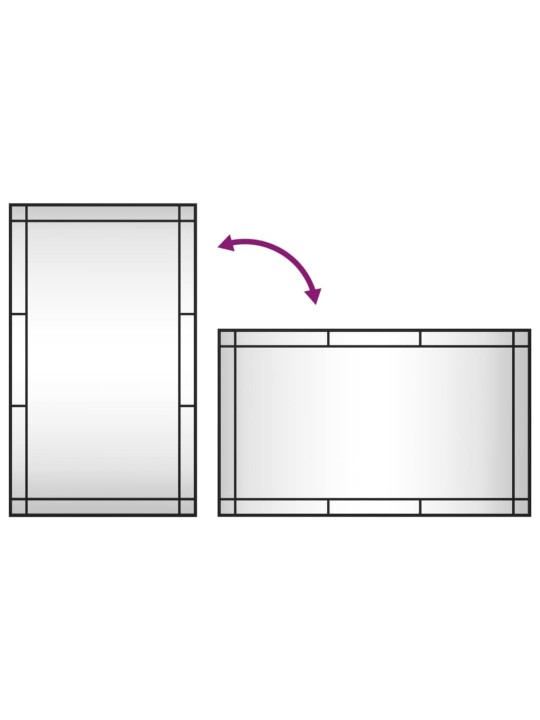 Seinäpeili musta 60x100 cm suorakulmio rauta