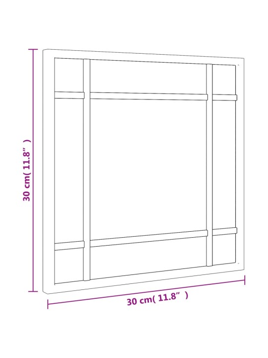 Seinäpeili musta 30x30 cm neliö metalli