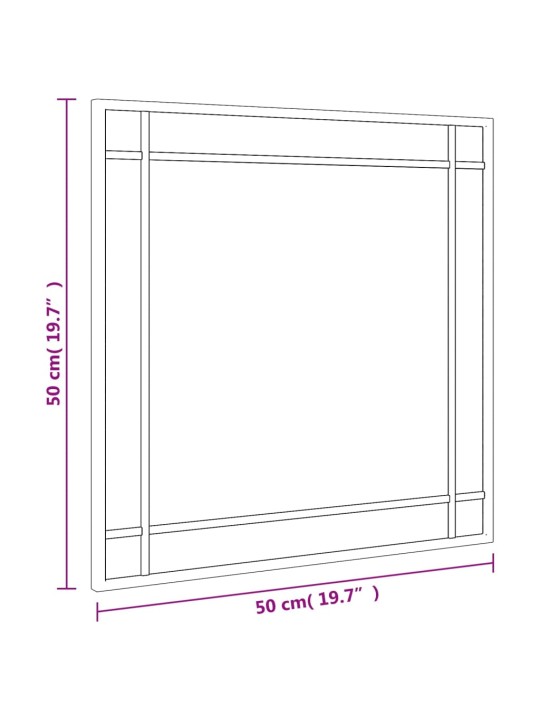 Seinäpeili musta 50x50 cm neliö rauta
