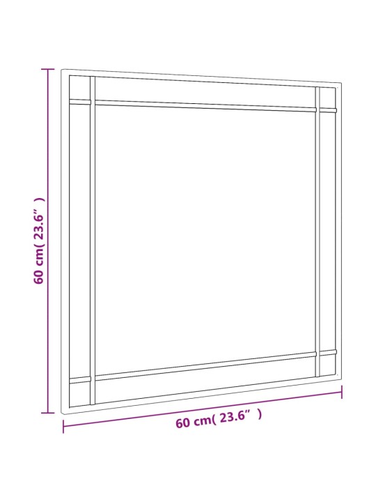 Seinäpeili musta 60x60 cm neliö metalli