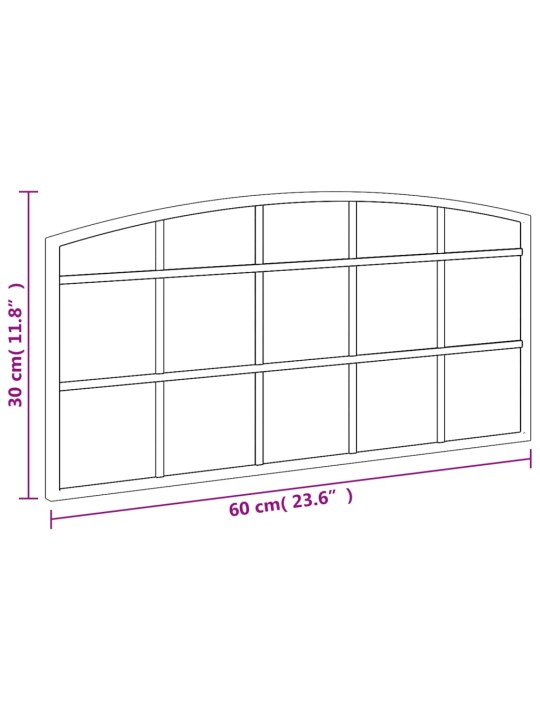 Seinäpeili musta 60x30 cm kaari rauta