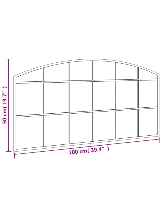 Seinäpeili musta 100x50 cm kaari rauta