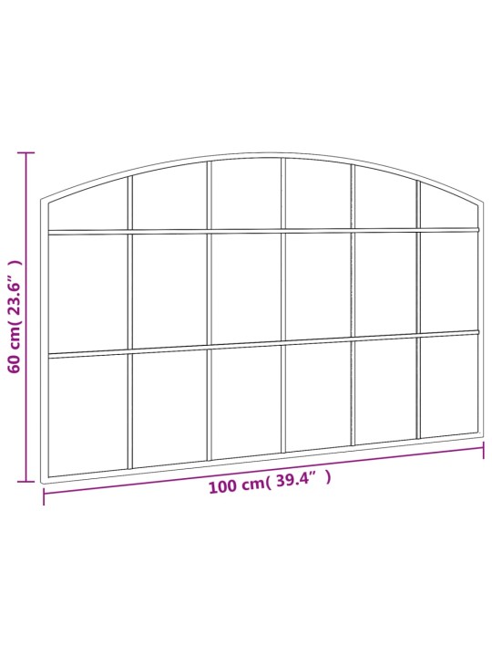 Seinäpeili musta 100x60 cm kaari rauta