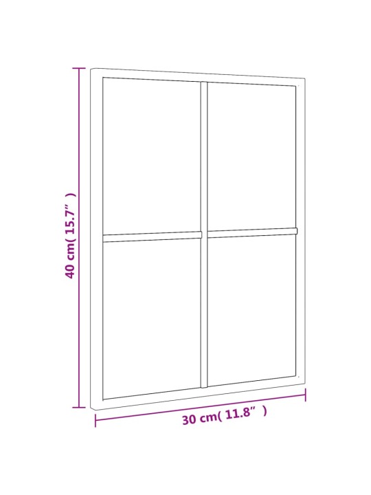 Seinäpeili musta 30x40 cm suorakulmio rauta