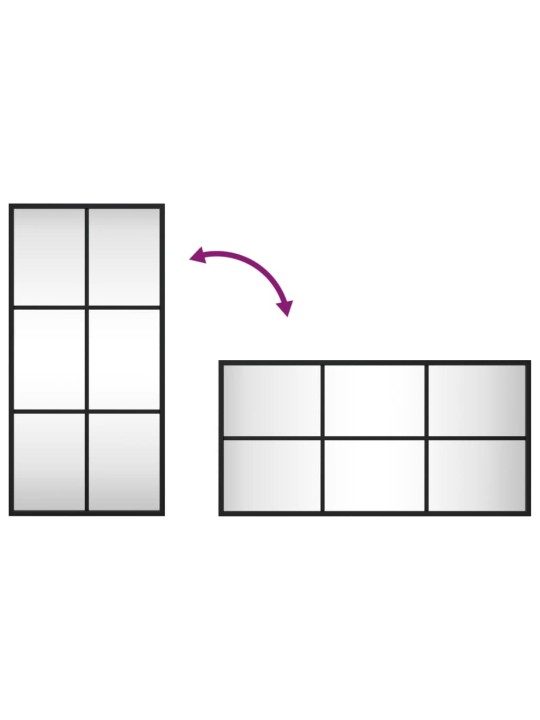 Seinäpeili musta 30x60 cm suorakulmio rauta