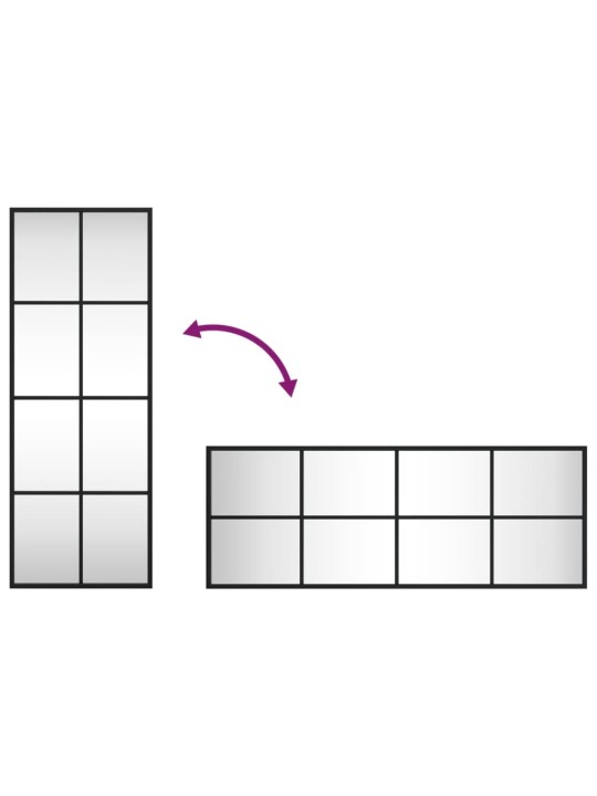 Seinäpeili musta 30x80 cm suorakulmio rauta