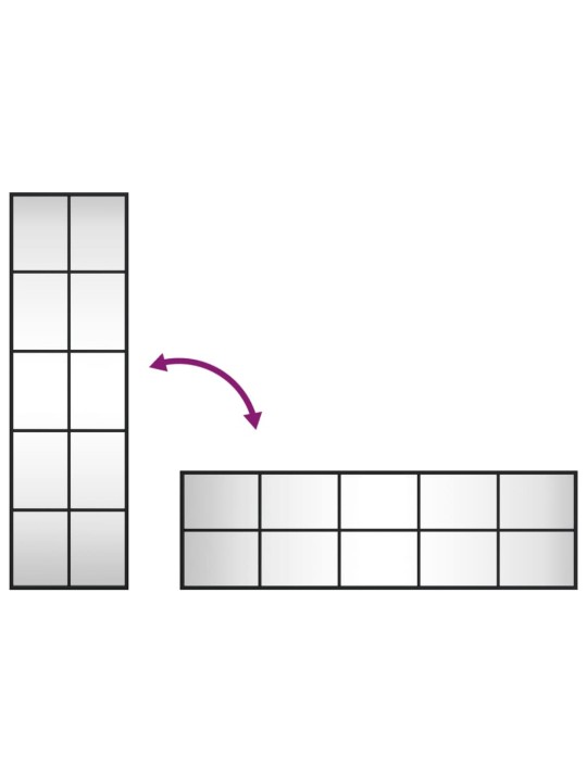 Seinäpeili musta 30x100 cm suorakulmio rauta