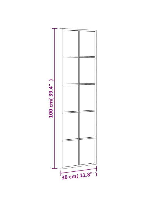 Seinäpeili musta 30x100 cm suorakulmio rauta