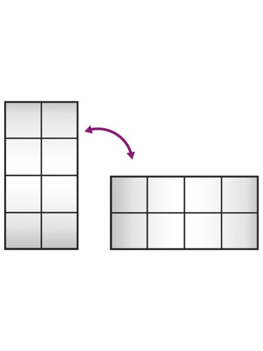 Seinäpeili musta 40x80 cm suorakulmio rauta