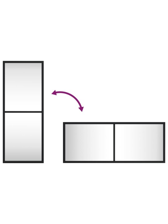 Seinäpeili musta 20x50 cm suorakulmio rauta