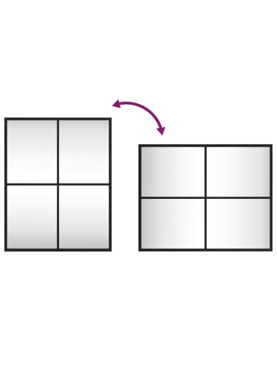 Seinäpeili musta 40x50 cm suorakulmio rauta
