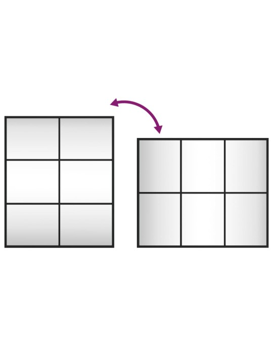 Seinäpeili musta 50x60 cm suorakulmio rauta