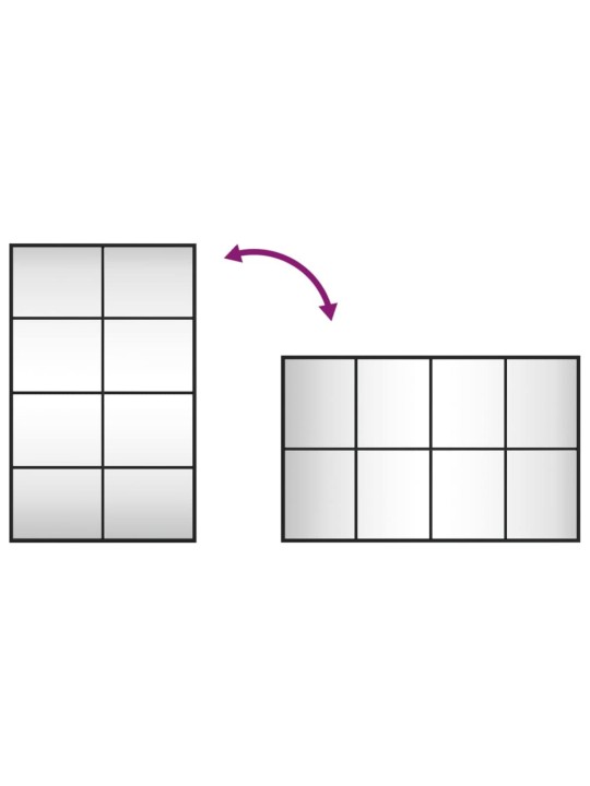 Seinäpeili musta 50x80 cm suorakulmio rauta