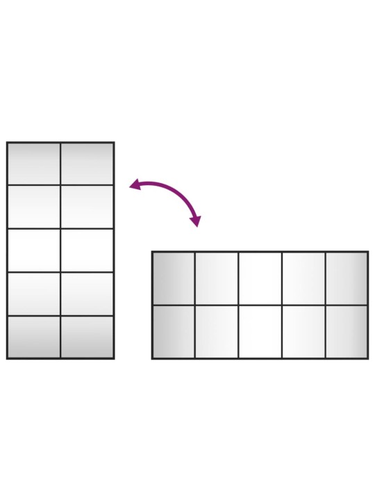Seinäpeili musta 50x100 cm suorakulmio rauta