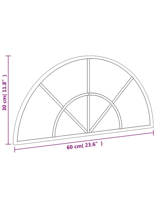 Seinäpeili musta 60x30 cm kaari rauta