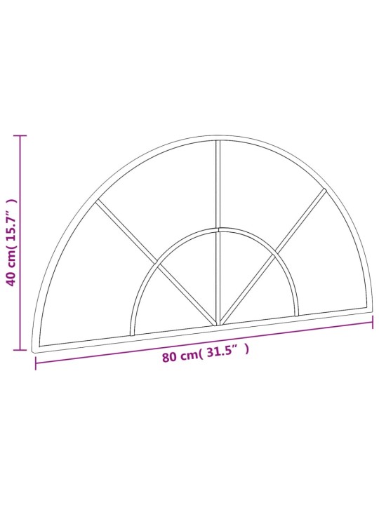 Seinäpeili musta 80x40 cm kaari rauta