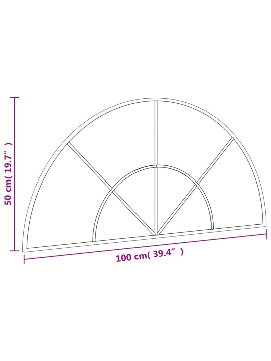 Seinäpeili musta 100x50 cm kaari rauta
