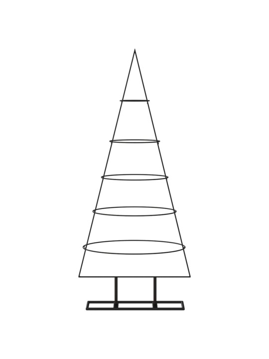 Metallinen koristejoulukuusi musta 125 cm