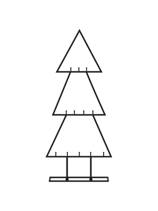 Metallinen koristejoulukuusi musta 60 cm