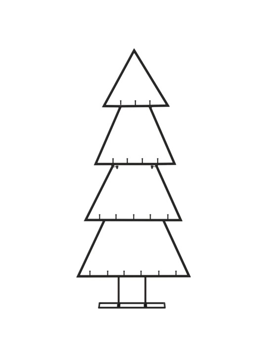 Metallinen koristejoulukuusi musta 90 cm