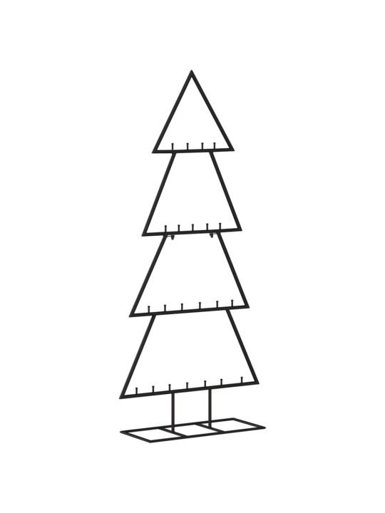 Metallinen koristejoulukuusi musta 125 cm