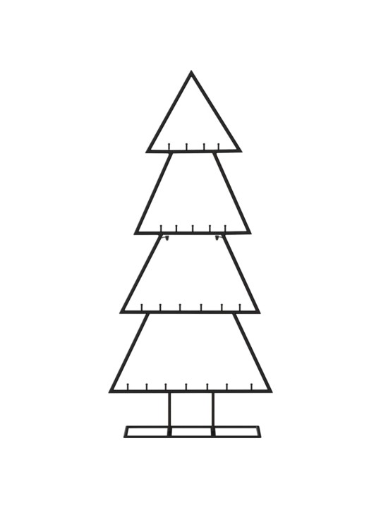 Metallinen koristejoulukuusi musta 125 cm