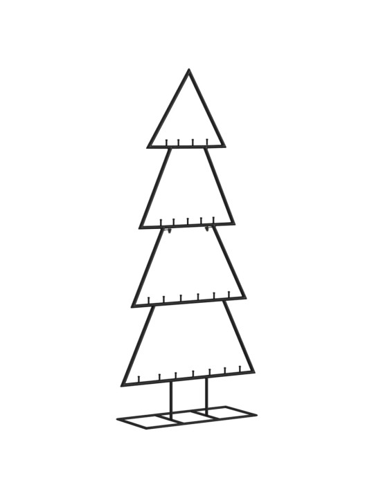 Metallinen koristejoulukuusi musta 125 cm