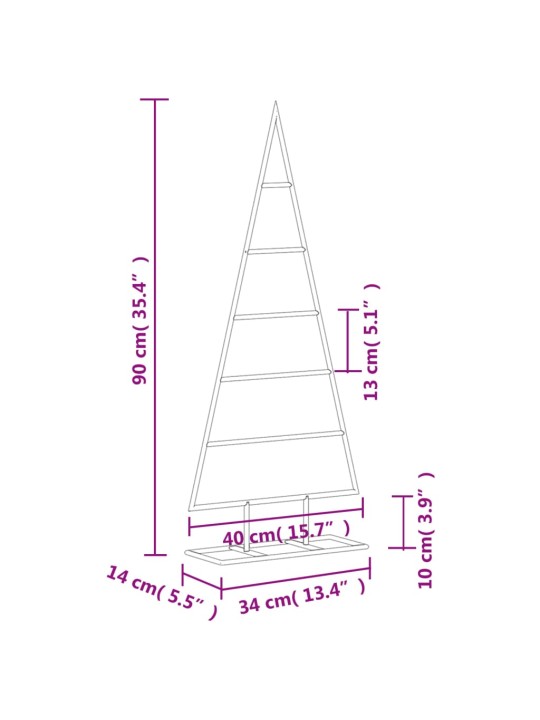 Metallinen koristejoulukuusi musta 90 cm