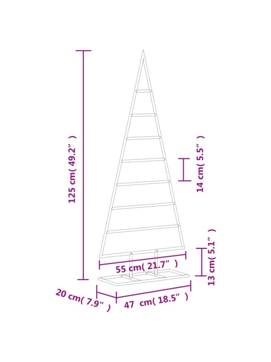 Metallinen koristejoulukuusi musta 125 cm