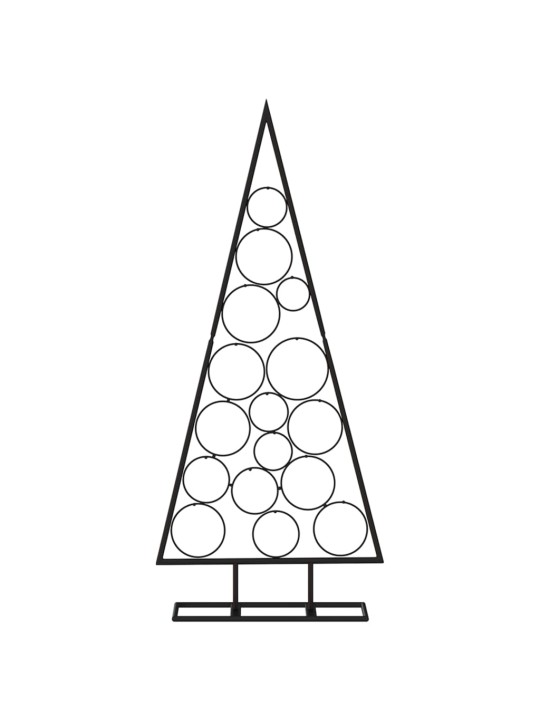 Metallinen koristejoulukuusi musta 125 cm