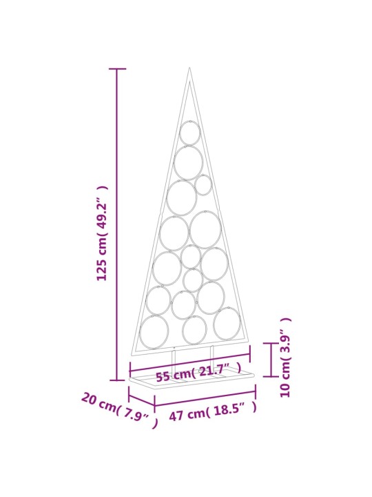 Metallinen koristejoulukuusi musta 125 cm