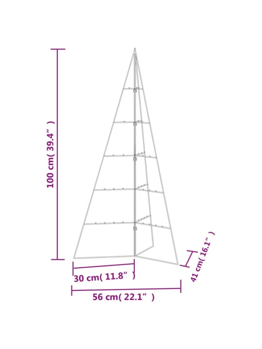 Metallinen koristejoulukuusi musta 100 cm