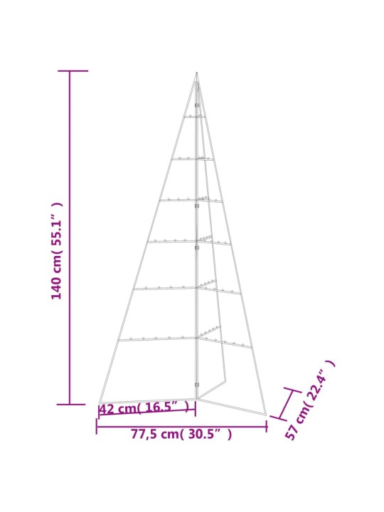 Metallinen koristejoulukuusi musta 140 cm