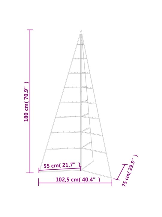 Metallinen koristejoulukuusi musta 180 cm