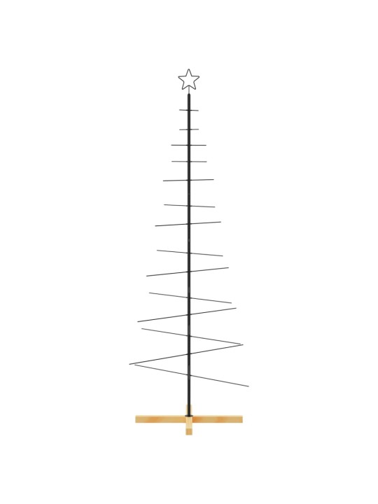 Metallinen joulukuusi puujalustalla musta 180 cm